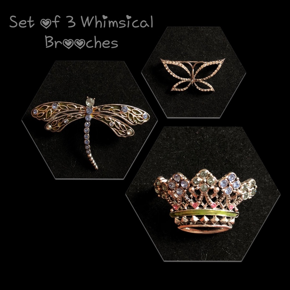 Set of 3 Whimsical Brooches